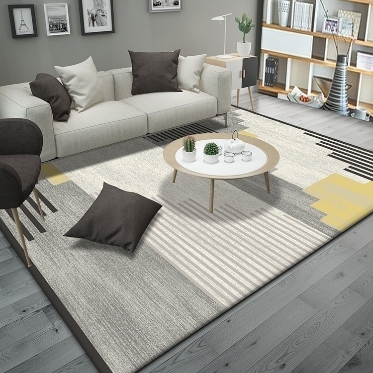 北欧现代简约地毯ins风格客厅茶几毯子欧式卧室床边垫几何长方形