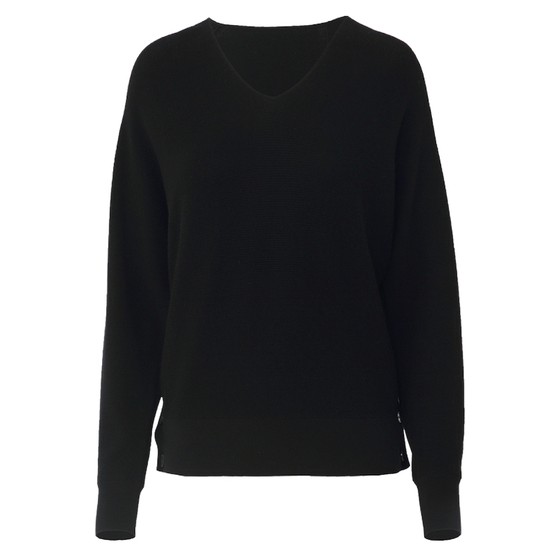 
[Member price 476 yuan] AUM Omuchun literary classic black V-neck short wool knitted sweater for women