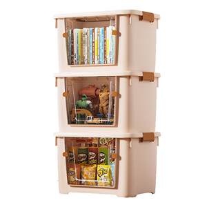 
Storage box for household use ultra-large capacity thickened transparent finishing box for clothes toys and snacks side door plastic storage box