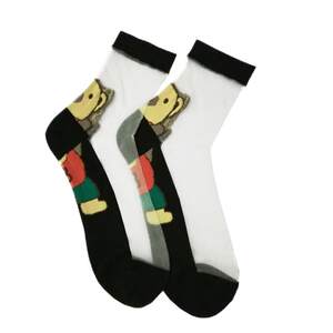 Stockings for women crystal silk glass thin short cotton bottom anti-hook wire transparent spring and summer wear-resistant anti-slip ice silk mid-tube socks