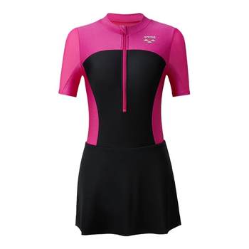 
arena Arena One-piece Short Sleeve Sweater Swimsuit Sunscreen Women's Hollow Beautiful Back Slim Swimsuit Women's Style