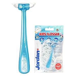 Norwegian jordan special floss rod for infants and children + 36 replacement heads with smooth and anti-cavitation