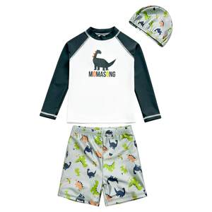 Momasong Children's Swimming Suit Boys 2025 New Split Long Sleeve Sun Protection Small and Medium Children's Swimming Boys Swimming Boys Set