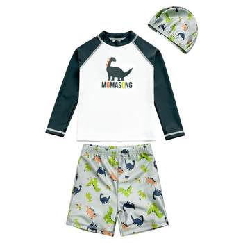 MomaSong boy split long -sleeved sunscreen swimsuit
