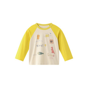 
[Cotton Breathing T-shirt] Borien children's long-sleeved T-shirt 2026 spring new style male and female baby graffiti long-sleeved top