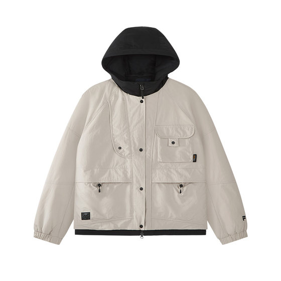 
FILA FUSION Fila trendy brand cotton clothing women's 2026 spring new casual loose red coat hooded jacket