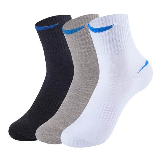 Pure white socks Men's middle tube in spring and summer Sports, waist socks, deodorized sweat, sweat, sock, running sweat -absorbing and polyester cotton socks
