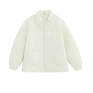 INSstudios National Trendy Couple American Embroidery LOGO Wave Jacket Cotton Clothes Loose Lapel Jacket Men's