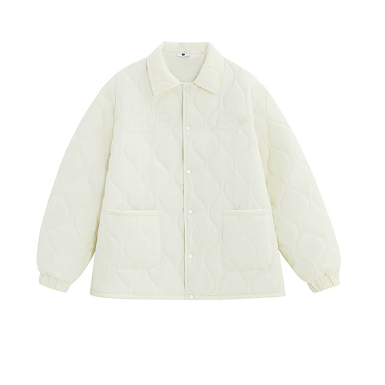 INSstudios National Trendy Couple American Embroidery LOGO Wave Jacket Cotton Clothes Loose Lapel Jacket Men's