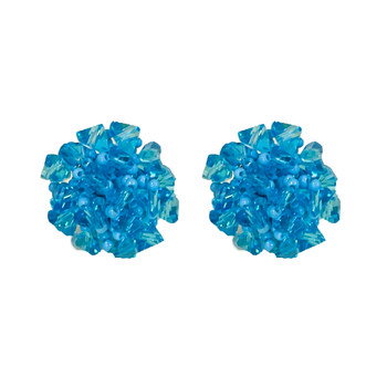 
Show whiteness! Blue beaded earrings are stylish niche earrings