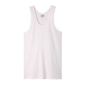 The old man in the old man shirt, pure cotton white vest, split summer thin loose loose large size men's sweater round neck short sleeves