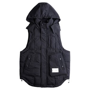 
AOGZ Hideable Hat Cotton Vest Men's Autumn and Winter New Multi-Pocket Waistcoat American Workwear Vest