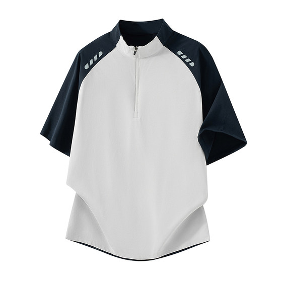
Wukong is available for summer half zipper Sorona quick-drying short-sleeved T-shirt for men and women loose outdoor sports versatile tops