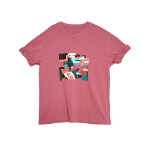 
[LeoMami] Maternity short-sleeved summer round neck custom printed cotton loose casual t-shirt dress mid-length