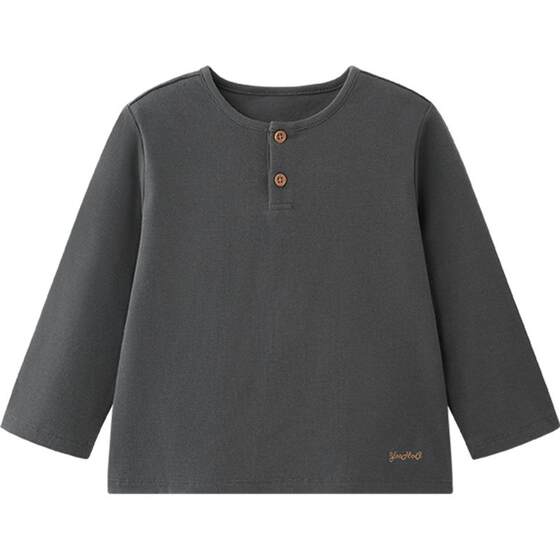
Yingshi children's long-sleeved T-shirt spring and autumn style boys and girls tops solid color versatile casual autumn baby base shirt