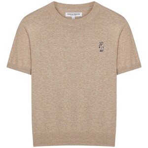 
[Line Cotton Lyocell] TeenieWeenie Bear Women's Summer Round Neck Short Sleeve Lightweight Knitted T-Shirt