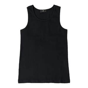
Without Me/FGS solid color sports trend retro threaded American tight pure cotton black vest for men and women