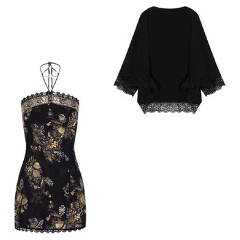 
Gilded years pure new Chinese style halter neck and hip short skirt