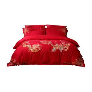 
Mercury Home Textile Wedding Embroidery Kit Wedding Bedding Pure Cotton Kit Festive Wedding Bedding Big Red