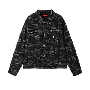
INXX all-over digital print denim jacket for men and women, same design, loose casual jacket top