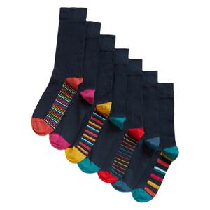 
British Marks and Spencer M/S purchasing men's English weekly socks 7 days a week anti-bacterial mid-tube socks business socks cotton socks