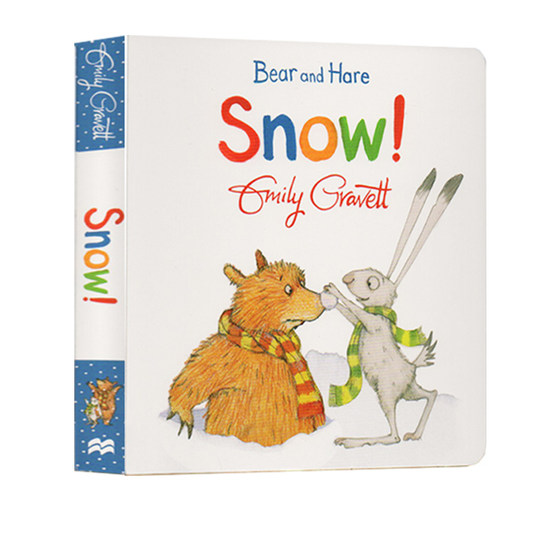 英文原版 Bear and Hare Snow! 熊和兔子的友谊纸板书 格林威奖作家 Emily Gravett 儿童行为习惯养成 温馨友谊纸板图画书