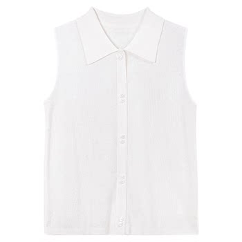 
Dahonghong Autumn Sleeveless Knitted Lapel Vest-Backed Sheep Wool Vest Shirt