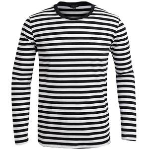 Sanzhi plum blossom brand children's clothing male girl children's long -sleeved T -shirt pure cotton round neck Small and small children's striped bottoming shirt parent -child
