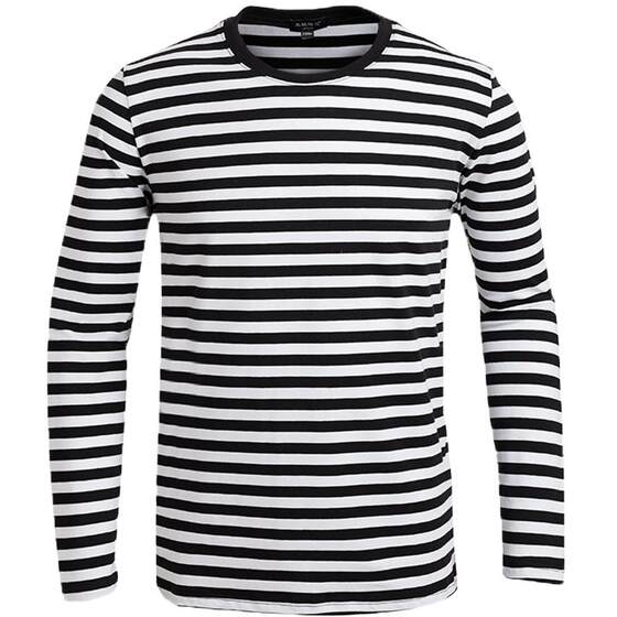 Sanzhi plum blossom brand children's clothing male girl children's long -sleeved T -shirt pure cotton round neck Small and small children's striped bottoming shirt parent -child
