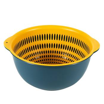 Double-layer wash basin drain basket kitchen drainage artifact household multi-function plastic round leaking basket fruit basket