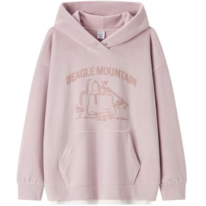 
Semir Snoopy series sweatshirt women's mid-length fake two-piece women's winter jacket fleece hooded top