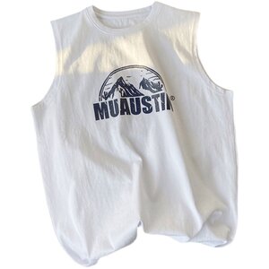 
Snow Mountain Printed Vest Men's Trendy Loose Ins Fashionable Brand Couple Vest 2025 Summer New Sleeveless T-shirt