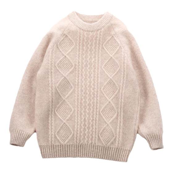 Children's cashmere sweater high-end pure cashmere boys sweater girls round neck baby bottoming sweater Hongye Yuntai
