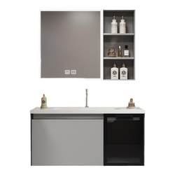 Simple wall-mounted ceramic integrated basin bathroom cabinet combination