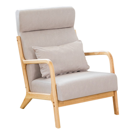 Nordic small apartment living room balcony bedroom office leisure single -person sales office meeting guests to negotiate solid wood sofa combination
