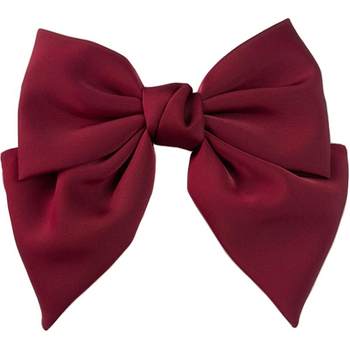 Burgundy bow hair accessories satin hair accessories high-end