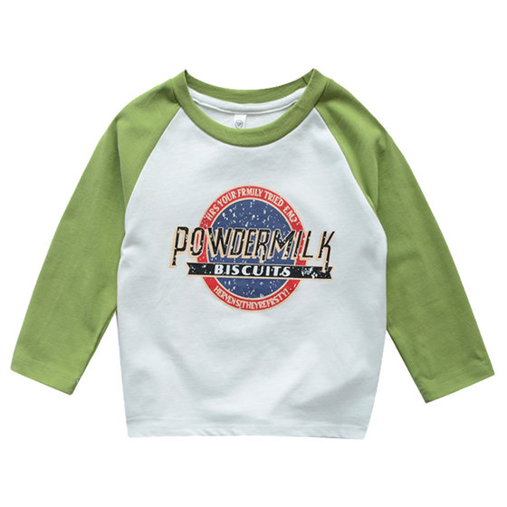 
Clearance children's pure cotton bottoming shirt raglan sleeves color-blocked long-sleeved T-shirt boys' casual versatile spring tops