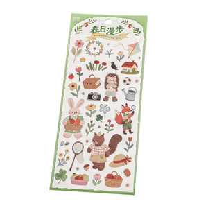 
2 pieces of cute little animal stickers from The Story of Tomorrow, bear, rabbit, kitten, pet wallet material