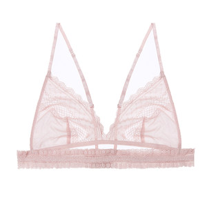 Frey Girl French French Gauze Little Breit Underwear Female ultra -thin steel ring -free bray bray lace stitching bra
