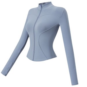 Cloud shell, autumn and winter plus velvet sports outdoor running fitness top female training leisure stand -up collar yoga clothing