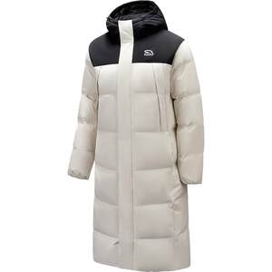 
ANTA Bread Down丨Long knee-length sports down jacket for men 2025 spring new warm hooded cotton jacket