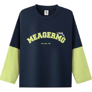 
Zuoxi children's clothing boys' T-shirt long-sleeved fake two-piece spring and autumn tops 2026 new children's pure cotton bottoming shirt sweatshirt