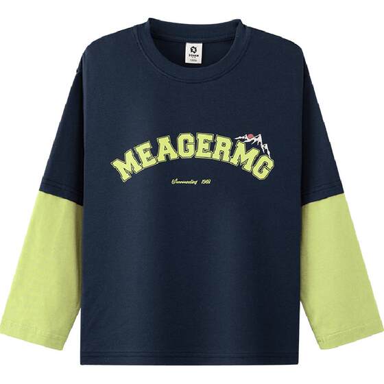 
Zuoxi children's clothing boys' T-shirt long-sleeved fake two-piece spring and autumn tops 2026 new children's pure cotton bottoming shirt sweatshirt