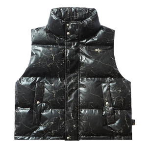 
Remedy winter new national trend crack design cotton vest American retro trendy casual cotton vest men