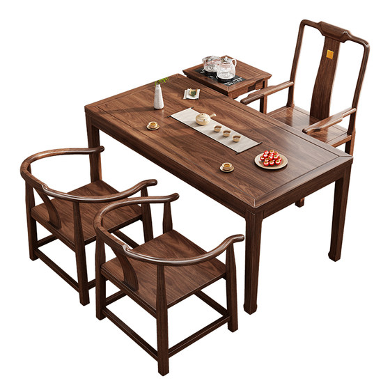 
New Chinese style Wujinmu balcony tea table and chair combination office and home small living room solid wood Zen dry tea table