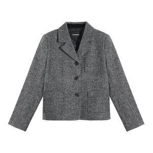 
Pusumede retro short wool jacket for women in autumn and winter new cotton small suit temperament wool top