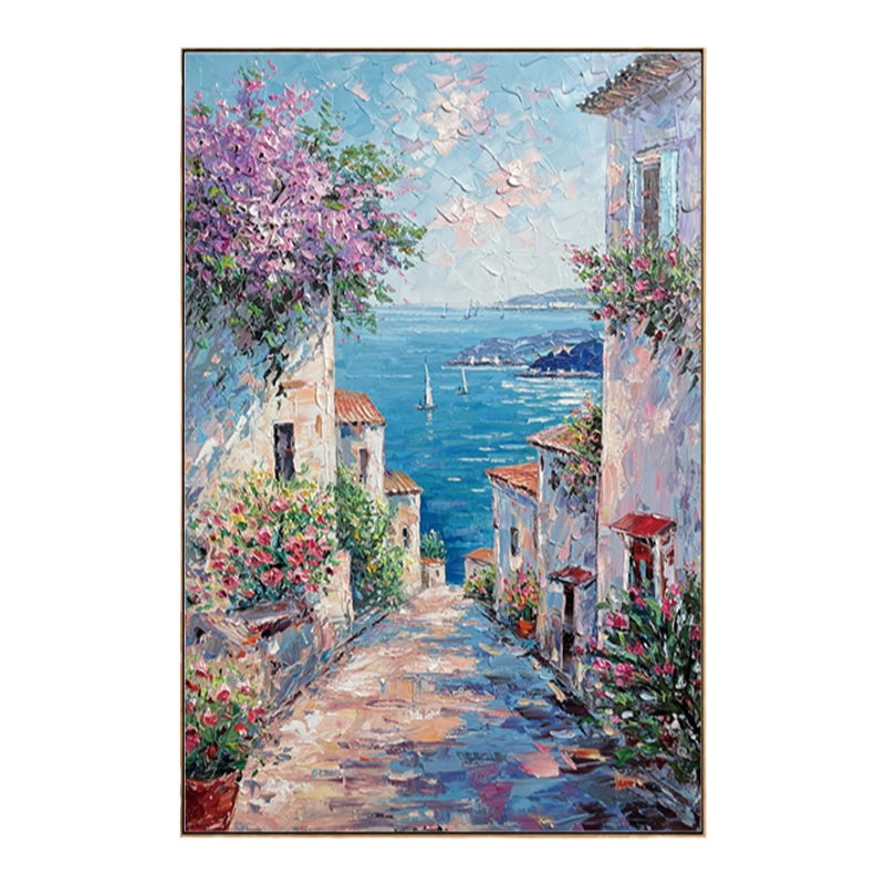 纯手绘梵高名画星空现代抽象艺术挂画60x50CM油画布挂画简约现代风格装饰画