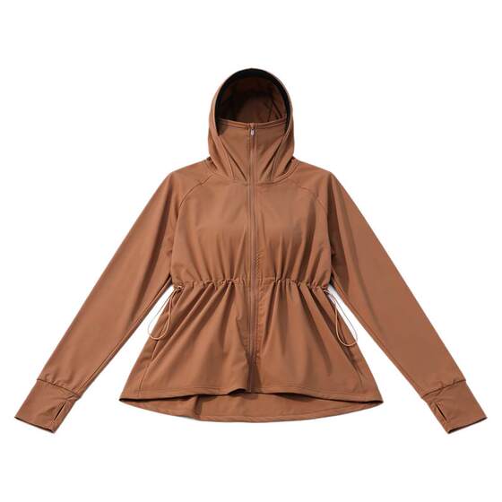 
Sun protection clothing for women, nylon vinyl brim sun protection clothing, summer outdoor travel hooded cardigan, belted jacket, breathable
