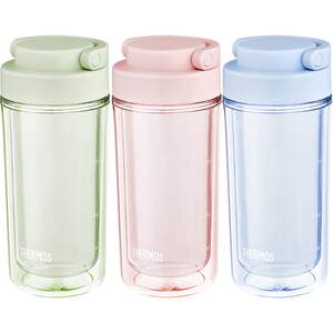 
Thermos Tritan double-layer portable tumbler carry-on cup summer outdoor portable double-layer transparent water cup TCPG