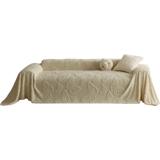 Category A maternal and infant grade autumn and winter plush sofa cover cloth cream style 2025 new skin-friendly non-shedding throw blanket sofa towel